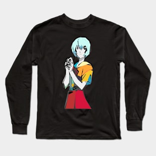 Rei Eclectic Geometric: Original Rendering from Neon Genesis Evangelion Long Sleeve T-Shirt